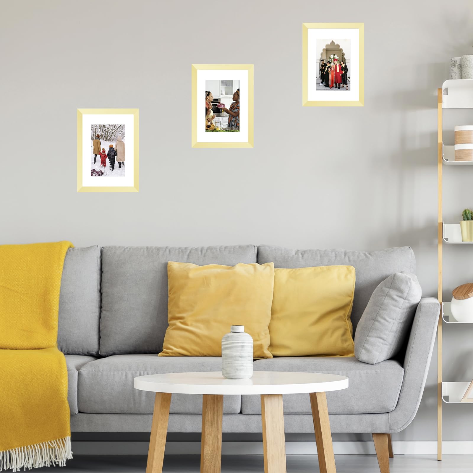 JCJMY 5.8x8.3 A5 Picture Frame Gold with 4x6 Mat for Wall Hanging or Tabletop, Display Photo 4x6 with Mat or 5.8 x 8.3 Without M